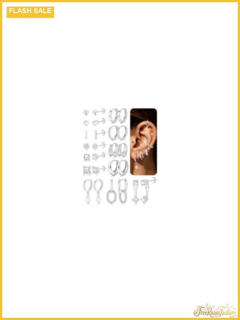 13 Pairs 14K Gold Plated Earrings Set for Women Hypoallergenic Stackable